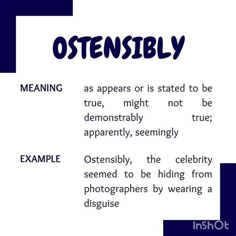 ostensibly meaning in english.